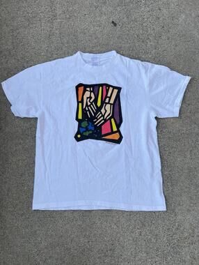 Vintage 90s Bible God Genesis Creation Size Large Christian White Hanes